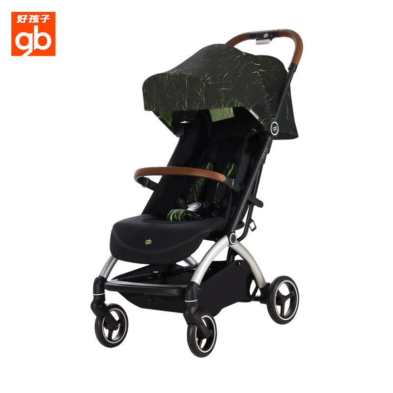 好孩子（gb）婴儿车婴儿推车可坐可躺 好孩子推车轻便折叠宝宝遛娃避震带蚊帐 灵动绿，透气遮阳D850-C-V407GL