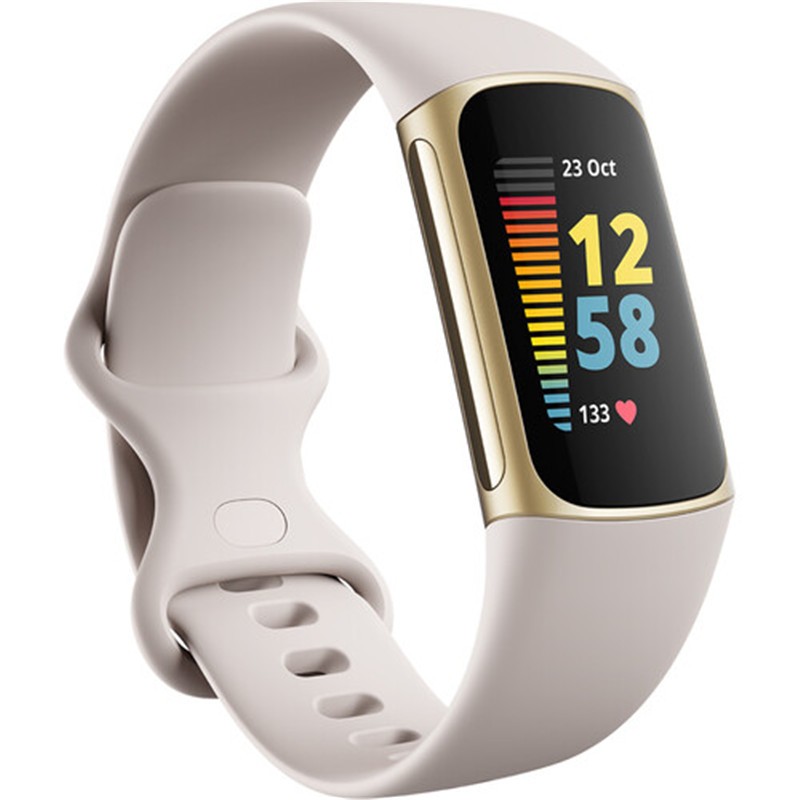 Fitbit Charge 5 健身健康追踪器 智能手环 蓝牙运动手环（母亲节送礼）心率追踪器 白色UPC810038855975