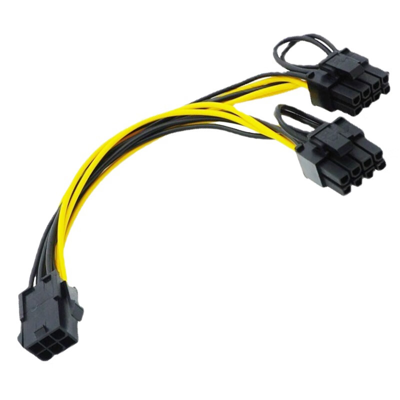 慧尔德6pin转8pin供电显卡转接线6pin显卡供电母头转双8pin公头扩展线