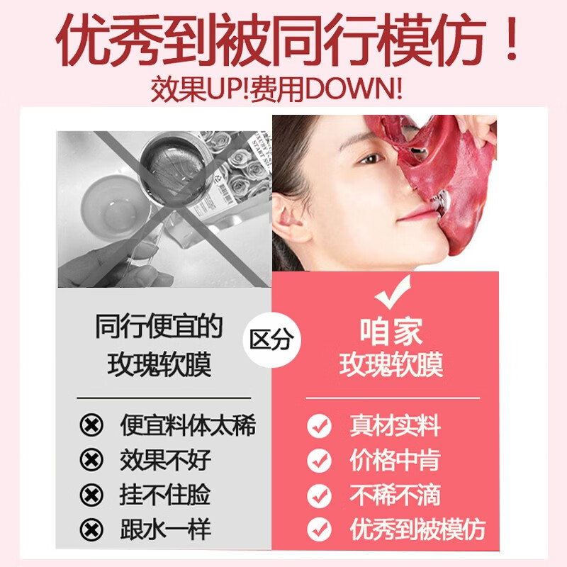【两袋59】韩国进口玫瑰软膜粉面膜泥膜粉补水保湿滋养肌肤提亮肤色DIY面膜BAILUHUI 【到手8件】玫瑰水光凝胶软膜+氨基酸膜粉+套碗工具
