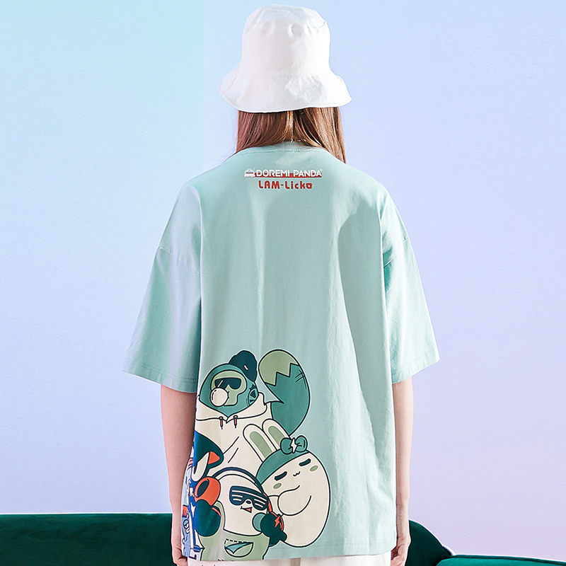 天龙致尊denon supreme短袖t恤男女潮牌2021夏季oversize宽松大码音乐