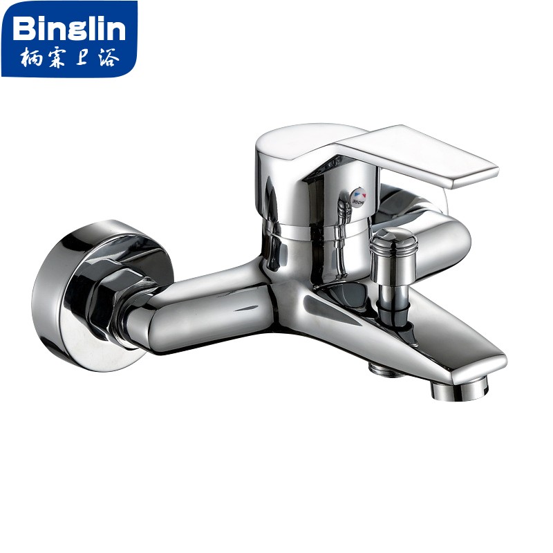 柄霖卫浴(binglin)卫生间淋浴水龙头精铜冷热开关龙头混水阀三出水