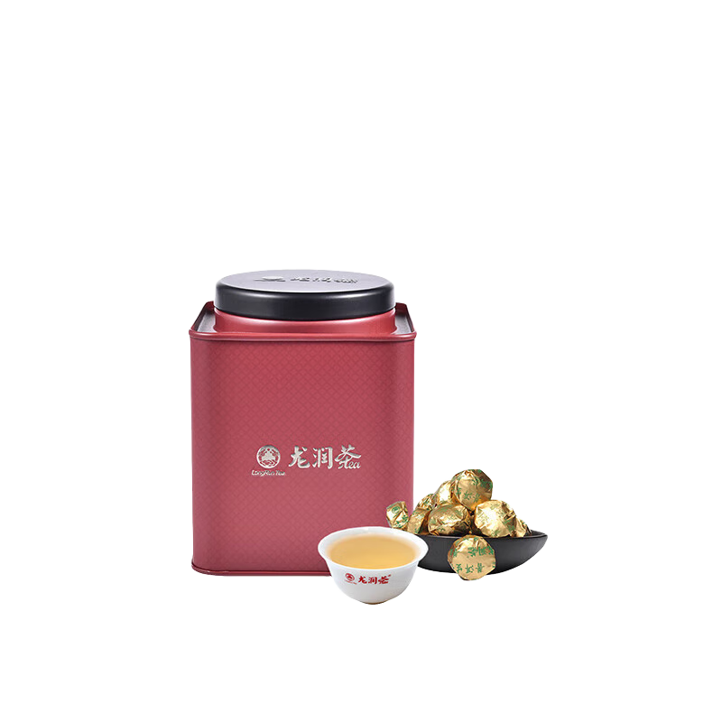 龍潤茶紅罐普洱小沱茶2021年臨滄生茶云南茶葉便攜裝150g喉韻甘甜