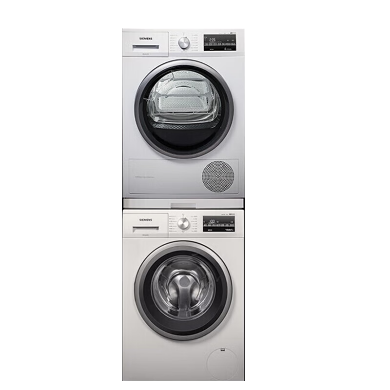 西门子（SIEMENS）洗烘套装 10kg除菌滚筒洗衣机全自动+9kg进口热泵烘干机家用 WM12P2602W+WT47W5601W实付9099元