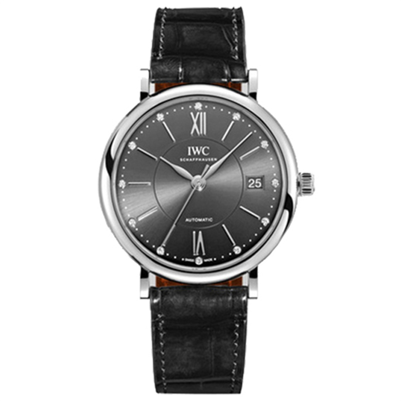 95新已使用万国柏涛菲诺系列iw458102精钢镶钻自动机械女士手表公价