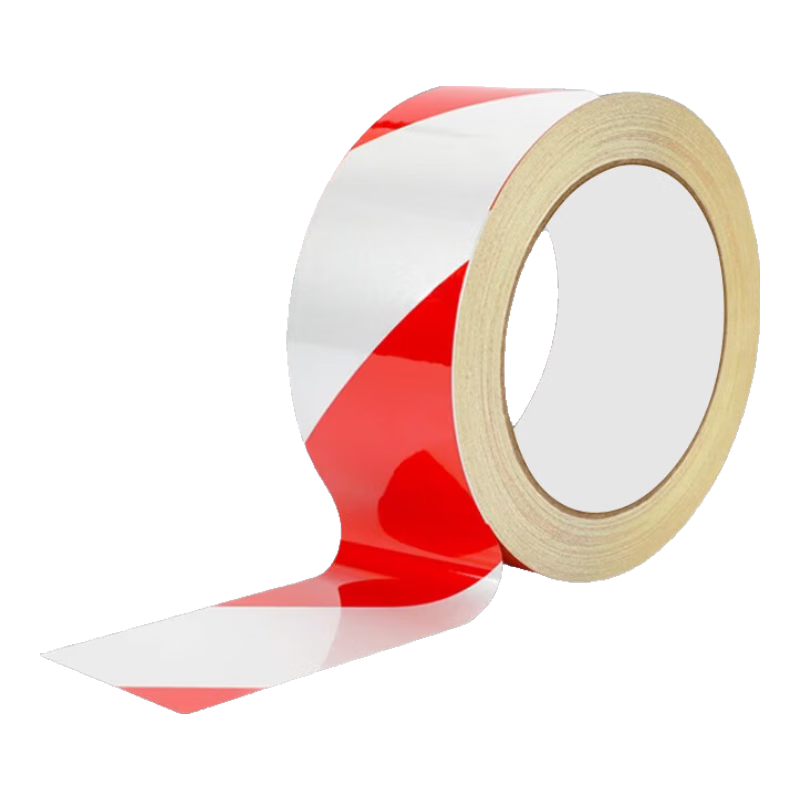 百舸 紅白斜紋反光警示膠帶 安全警戒線(xiàn)隔離帶 斑馬線(xiàn)膠帶定位 5cm×45m 1卷裝 CW329509