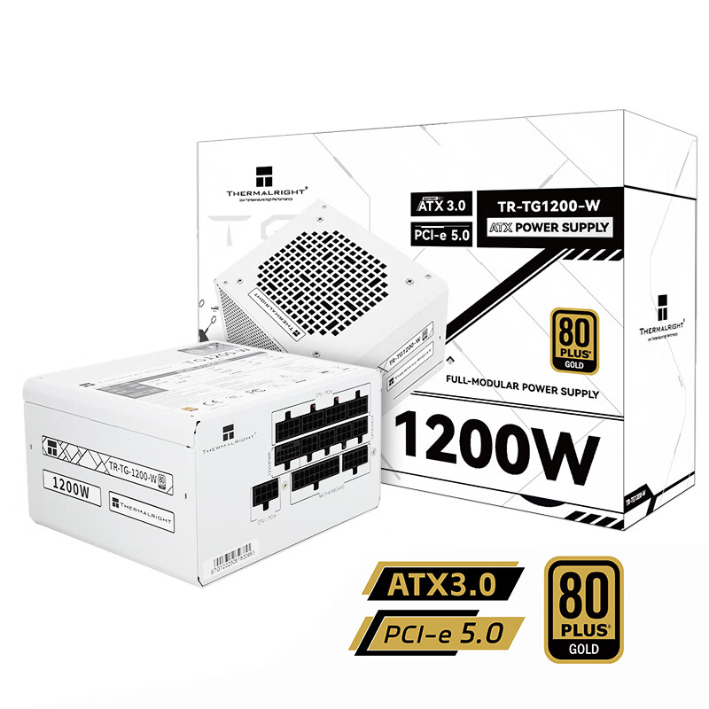 Thermalright(����)  �1200W TR-TG1200-W ATX3.0��Դ ����ȫģ�� ԭ��PCIE5.0 ȫ��ϵ������ 14CMС����