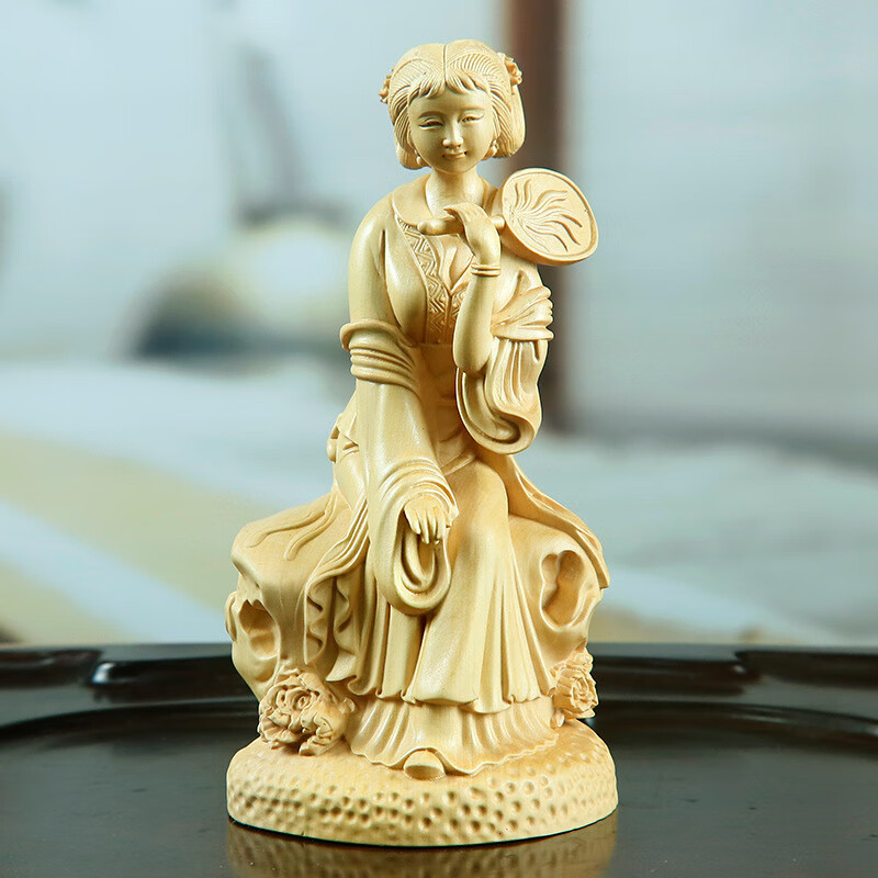 黄杨木雕摆件家居饰品工艺品文玩藏品人物仕女红楼梦美女宝钗 红楼梦