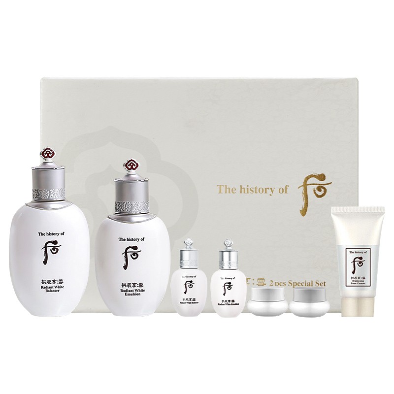 韩国进口 后whoo 拱辰享雪玉凝水乳7件护肤品套盒套装321ml(水 乳