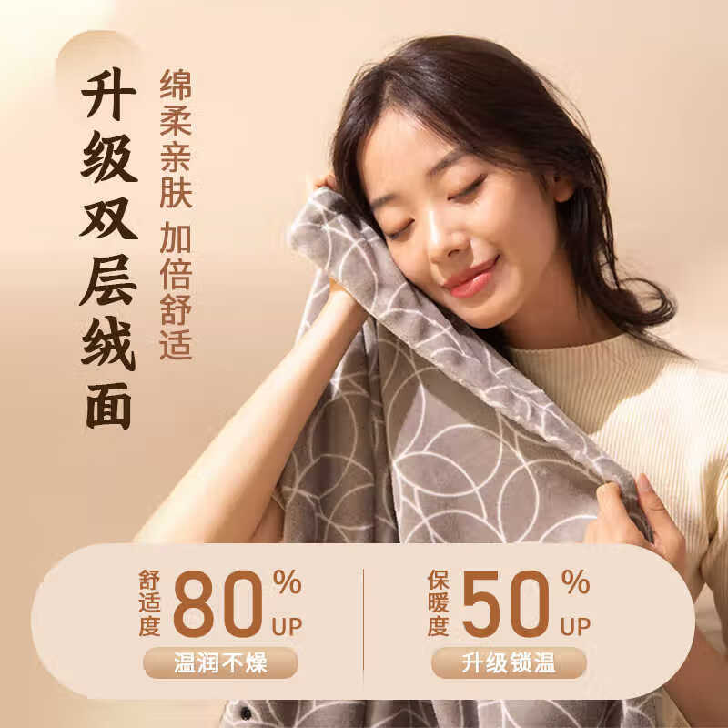 KOTEC暖身电热护膝毯小膝盖毯可水洗办公室取暖护膝午睡毯工位取暖神器 USB披肩毯-灰【120*60】局部发热