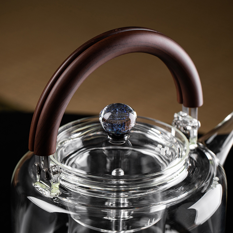 塔驰密司（touchmiss）日式玻璃煮茶壶煮茶器茶水分离蒸煮一体茶壶防烫家用电陶炉烧水壶 星空提梁壶_度给电陶炉