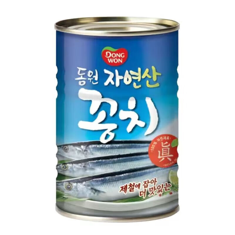 韓國進口東遠秋刀魚鲅魚鮐魚鯖魚罐頭即食韓式料理用海鮮水產 東遠秋刀魚罐頭*2罐 300g