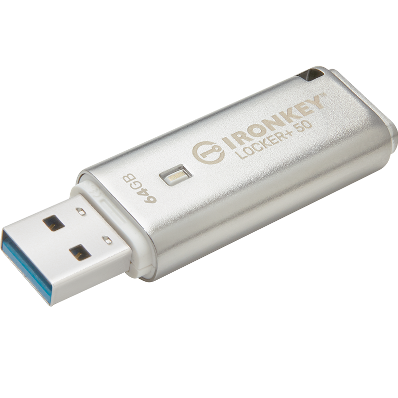 金士顿（Kingston）64GB USB3.2 Gen1 U盘 IKLP50 256位AES硬件加密 金属外壳 读速高达145MB/s