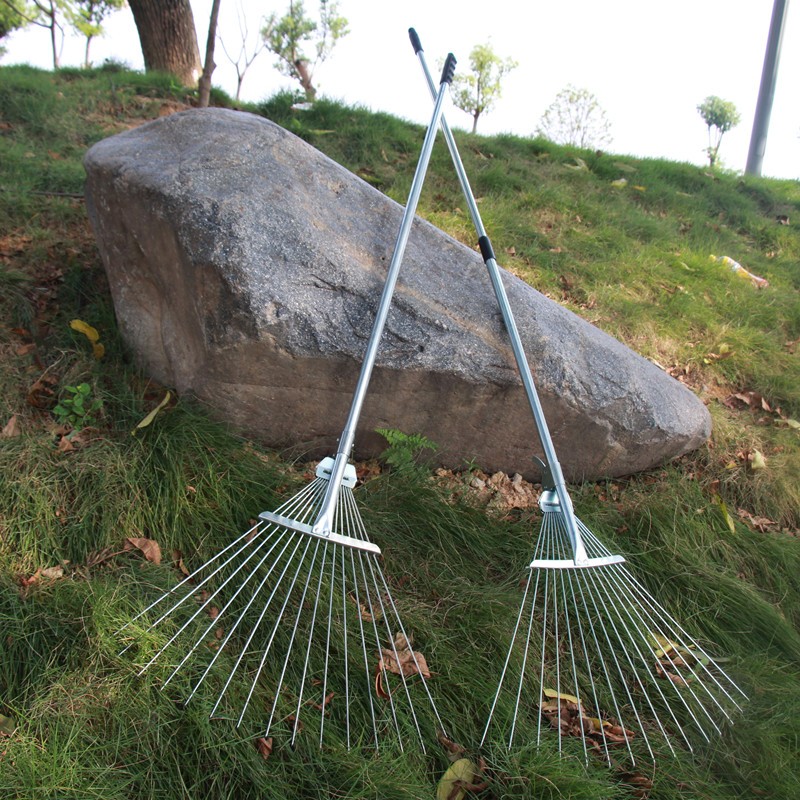 不锈钢伸缩草爬子草耙铁耙子搂草家用草坪除草农用扒草树叶落叶耙 a款