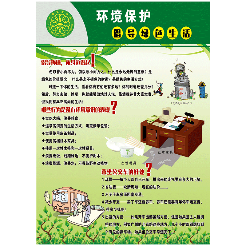 环境保护知识宣传画挂图环保标语海报创造优美环境宣传栏展板墙贴纸