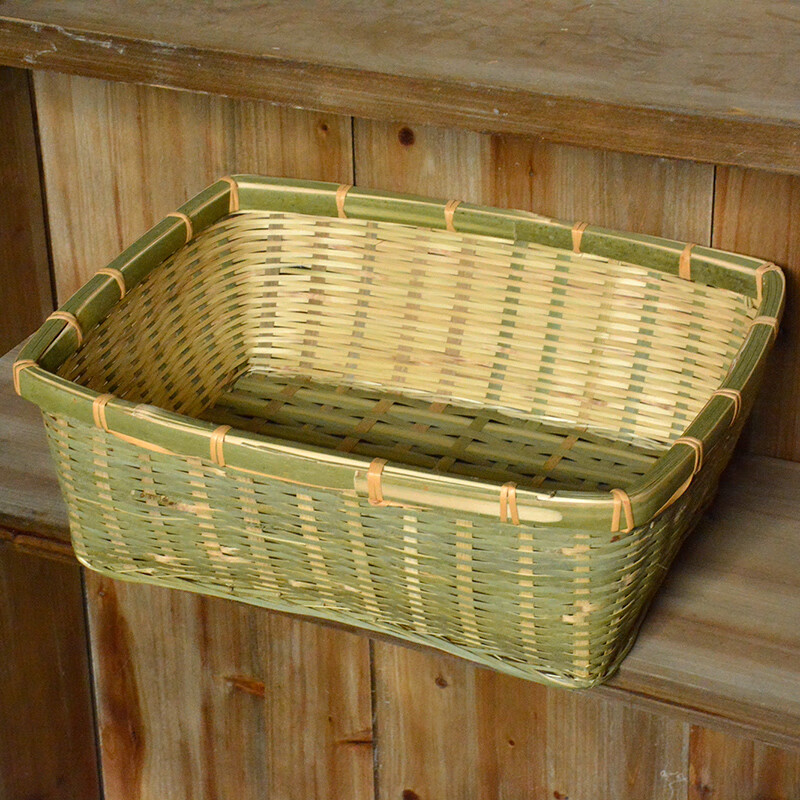 雅空长方形竹筐编织竹篮子鸡蛋收纳筐手工家用竹编制品水果篮箩筐馍筐