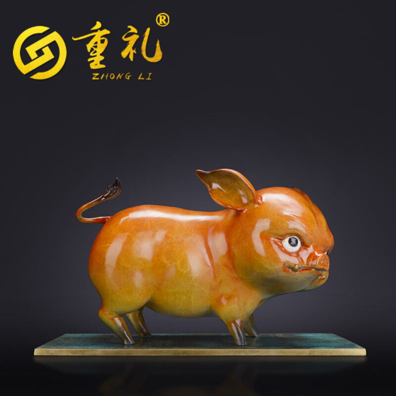 重礼 铜雕塑摆件创意款一时尚家居饰品家用《当康》山海经金属艺品中