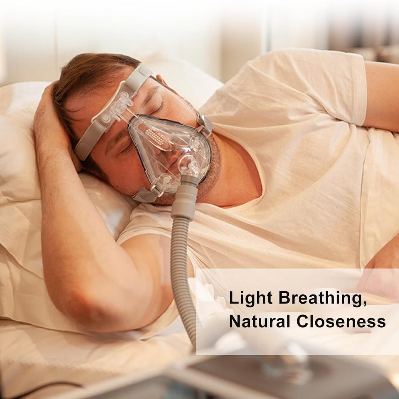 国产通用瑞思迈鱼跃呼吸机鼻罩面罩口鼻罩打鼾止鼾器面罩无创家用睡眠