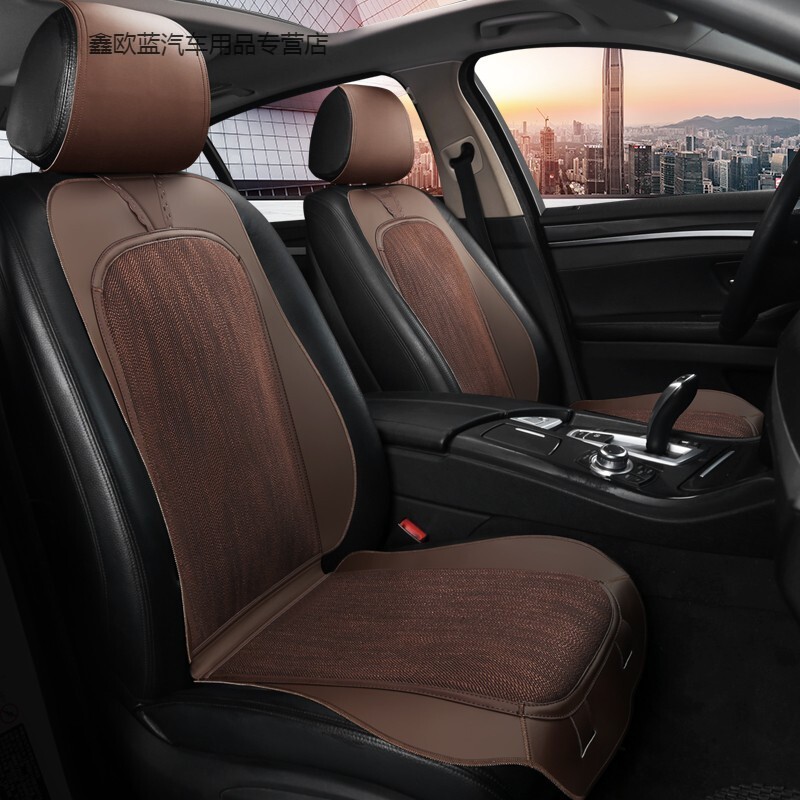 空气能汽车坐垫四季通用亚麻马鞍垫高档网红透气单座气囊腰靠座垫