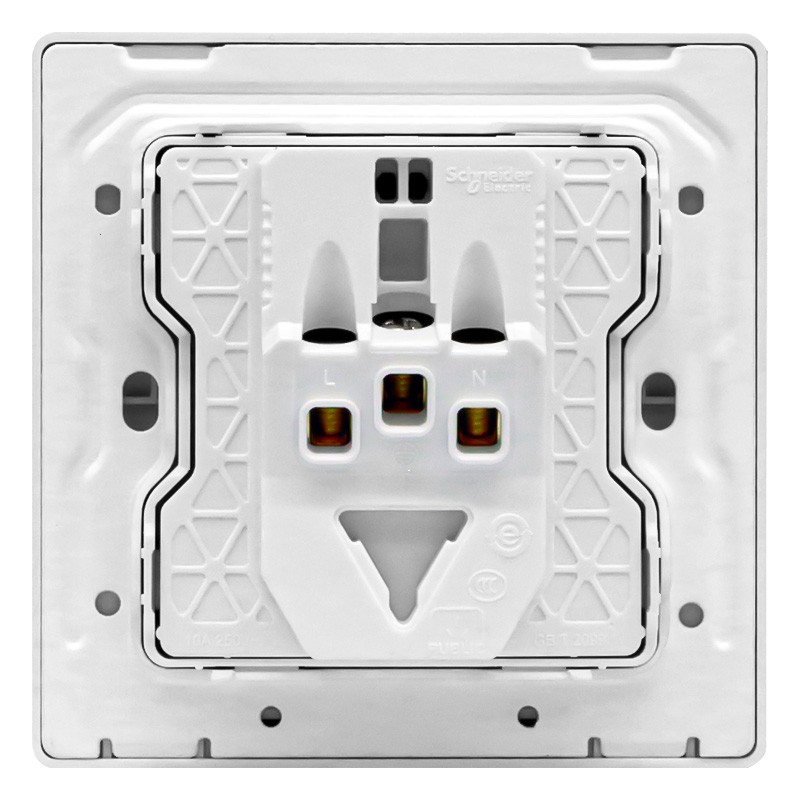 施耐德(schneider) 施耐德开关插座珍铂系列丝绒白色86型墙壁五孔插座