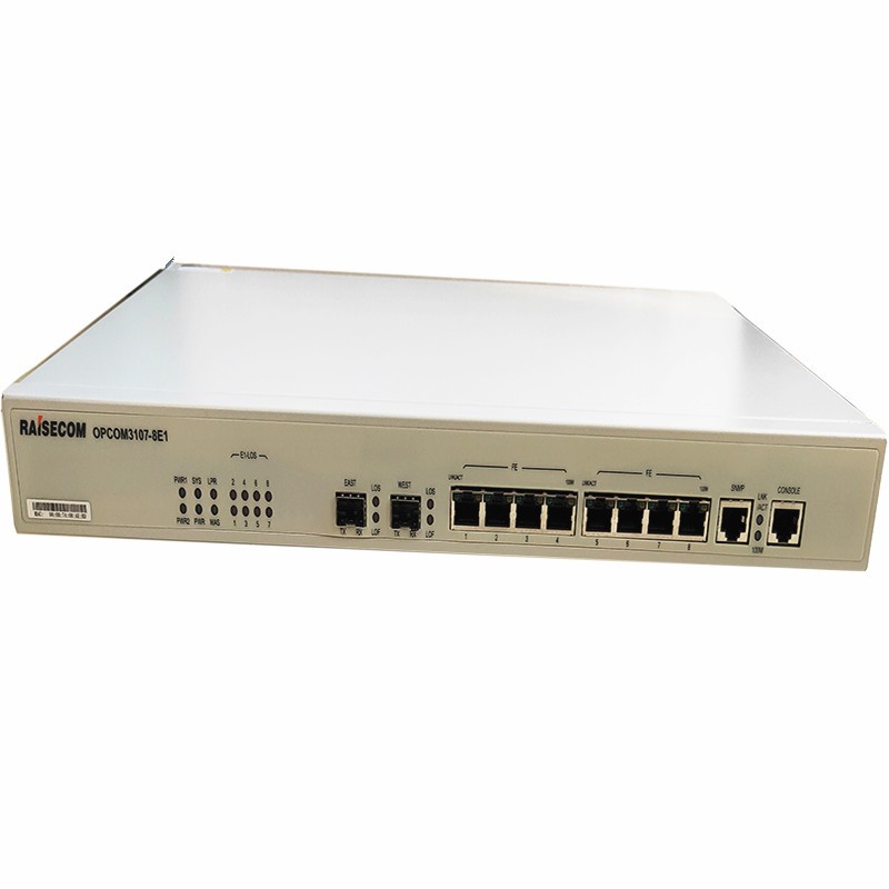 瑞斯康达opcom3107-8e1-ac光端机8e1转8以太网口sdh两个stm口光纤