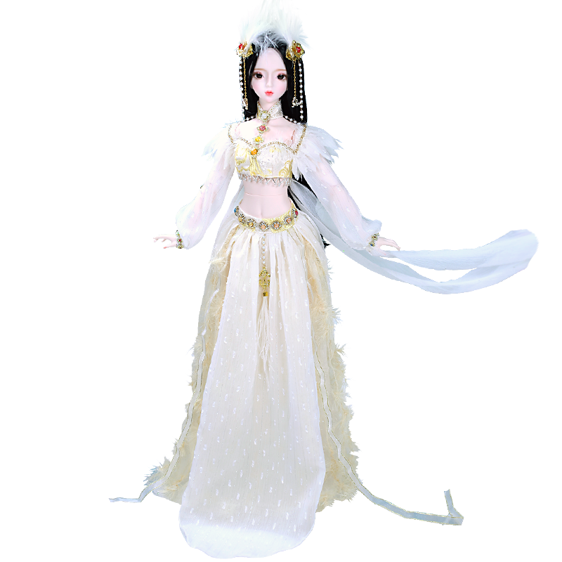 德必勝換裝BJD娃娃玩偶禮盒超大洋娃娃女孩公主玩具女生兒童節(jié)生日禮物 古裝古風(fēng)鳳仙子 官妝（無(wú)鞋子） 夢(mèng)童話(huà)60厘米三分女娃