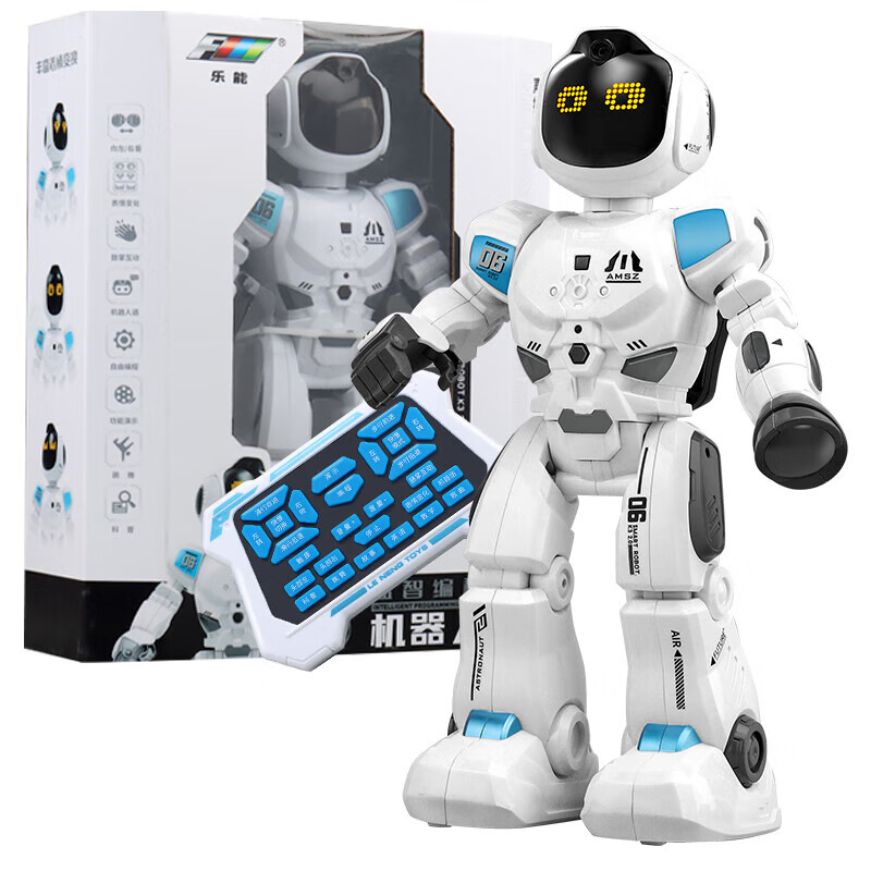 乐能智能编程遥控机器人会走路跳舞感应互动机器人机械战警仿真表情 智能机器人玩具K30