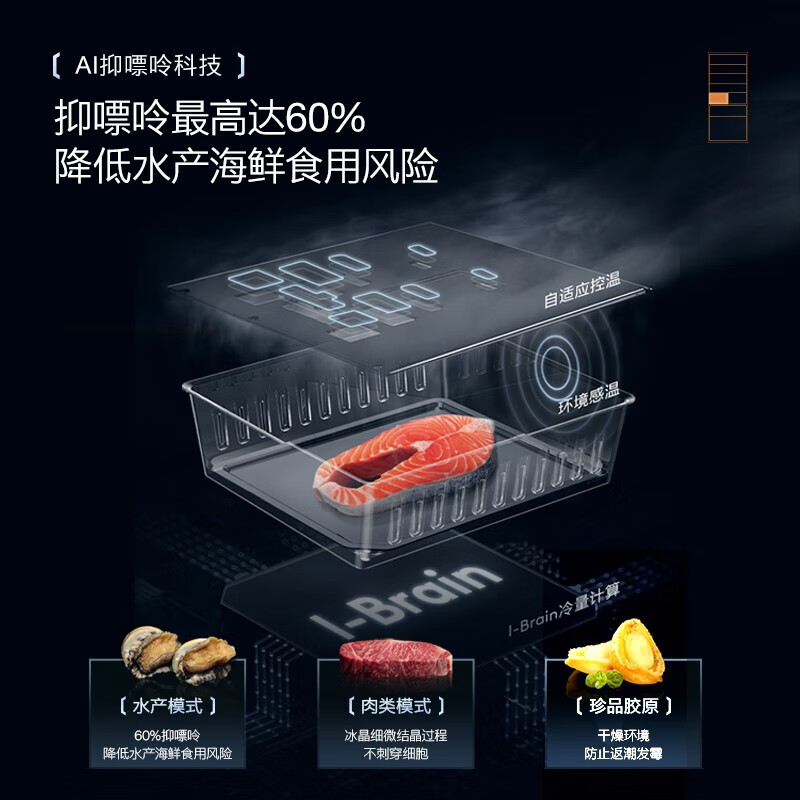 COLMO【天墅】家用620升超大容量法式四门超薄全嵌高端营养电冰箱 自动开关门 -40℃低温深冻 0cm嵌入 超薄多门