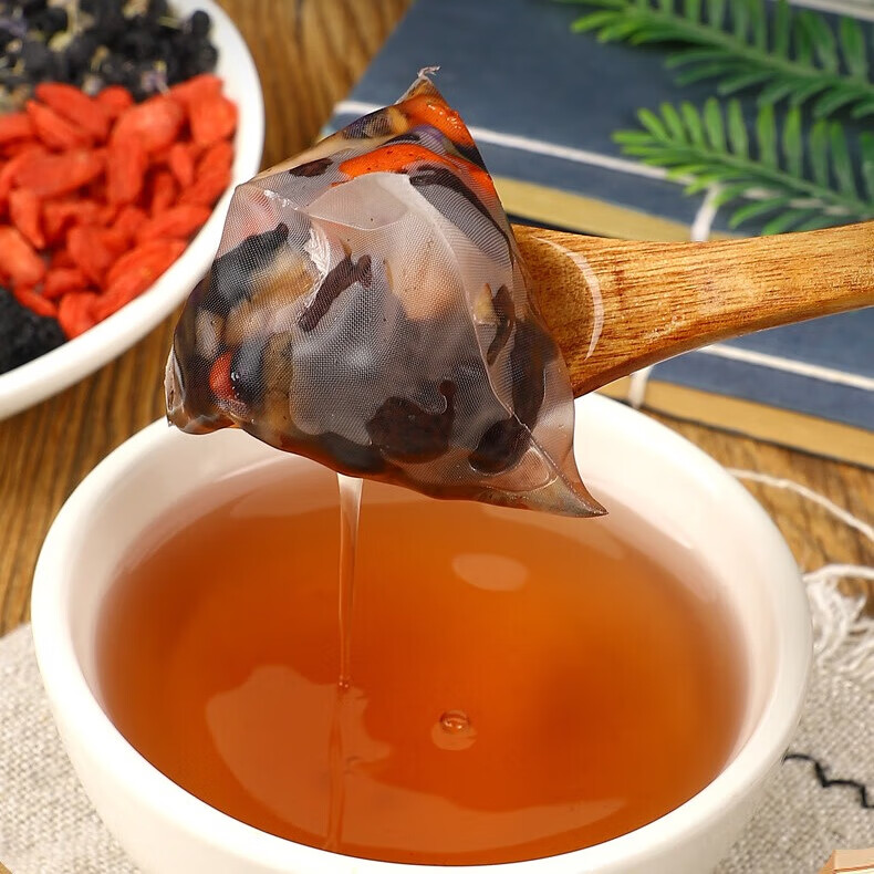 法米诺人参桑葚黑枸杞水果茶男女熬夜元气茶红枣茶礼盒装5g*25袋/盒 人参桑葚黑枸杞茶1盒+洛神玫瑰桑葚茶1盒