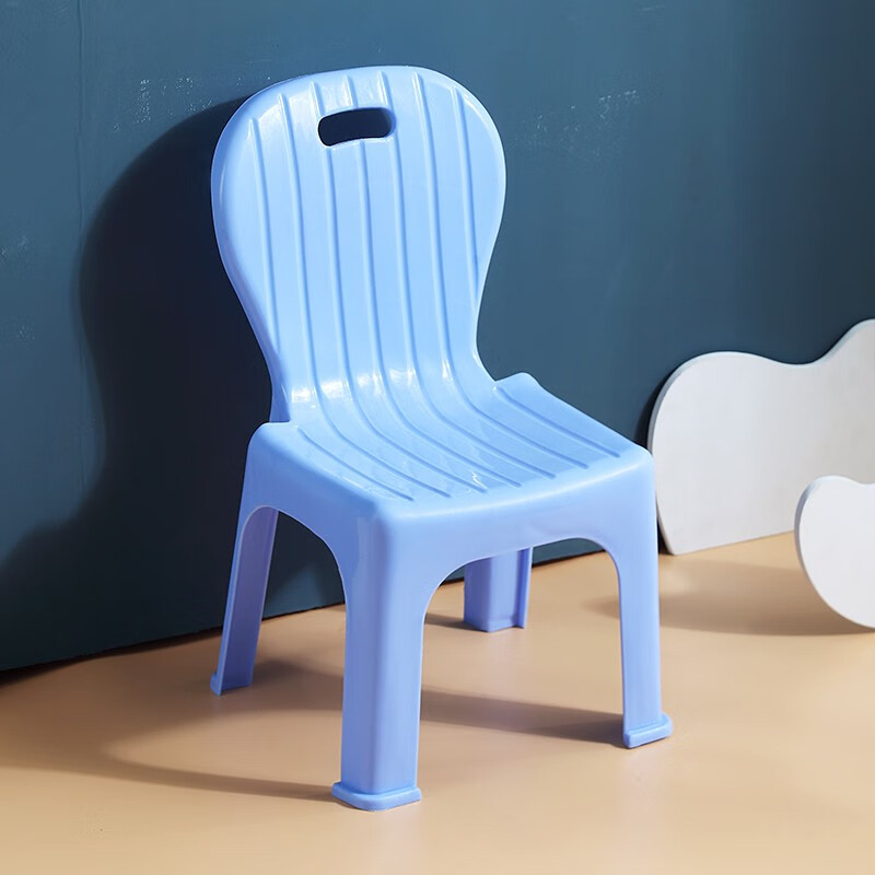 凳靠背餐椅家用加厚成人小椅子防滑加厚靠背椅 加厚小号蓝色-座高26cm