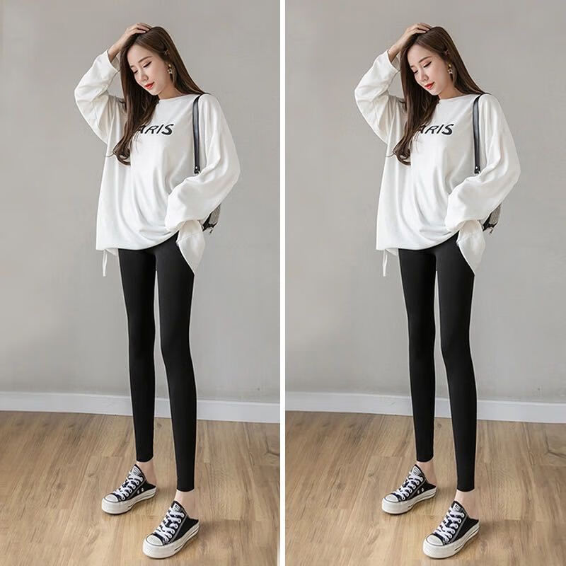 惠戈尔秋裤女高中生薄款打底裤袜外穿显瘦木代尔打底裤女薄款春秋裤