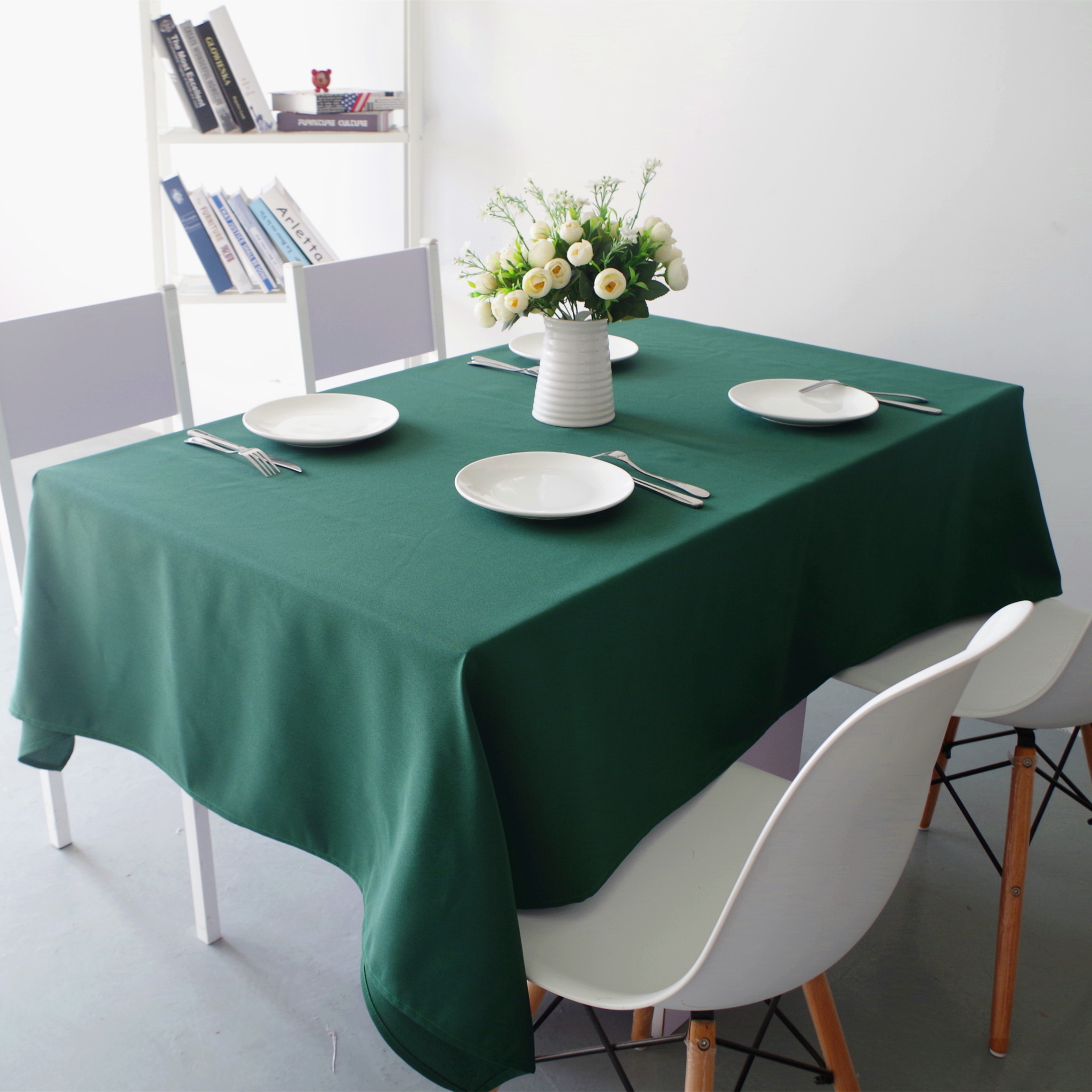 圣利进 纯白色桌布布艺酒店西餐厅饭店一次性台布长方形圆桌欧式婚庆