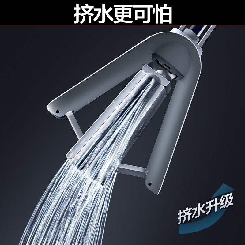 大卫海绵拖把家用新款免手洗胶棉头对折式挤水吸水一拖懒人擦地拖布净 M14-【38cm巨无霸拖头】-1杆2头
