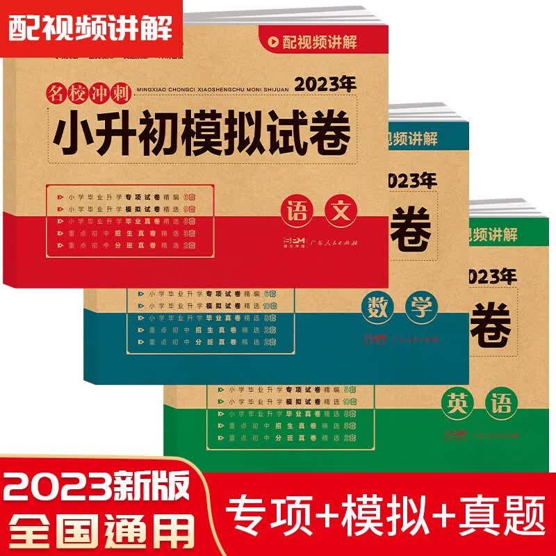 小升初真题模拟卷人教版小学毕业升学小升初暑假衔接教材六年级下册试卷语文知识大集结数学专项训练刷题 语数英3本