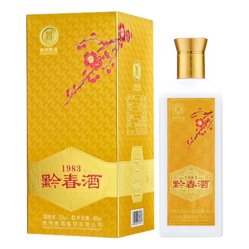 贵州贵酒黔春酒（金）53度480ml  酱香型白酒 单瓶装