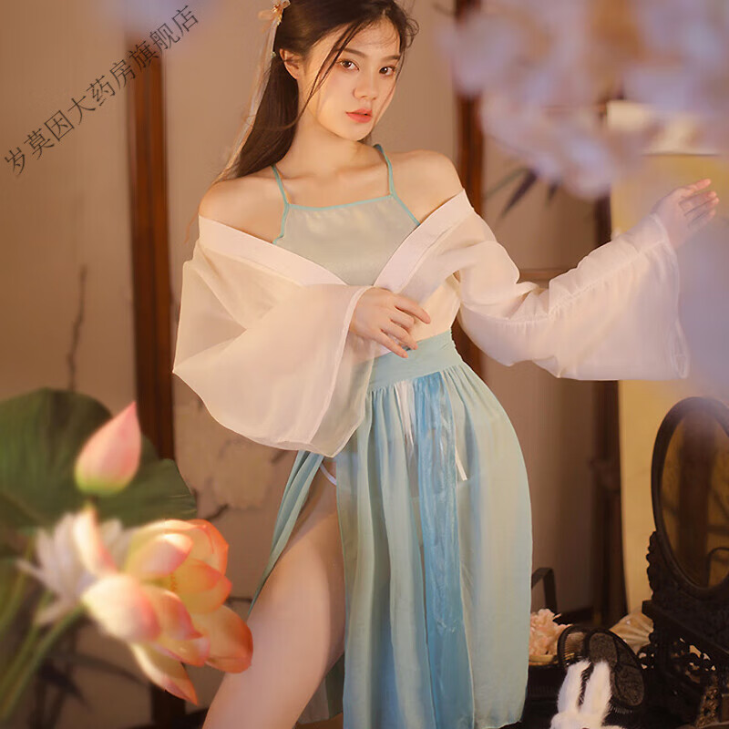 诱惑古风汉服肚兜激情套装性感古装cosplay制服私房女透视装.