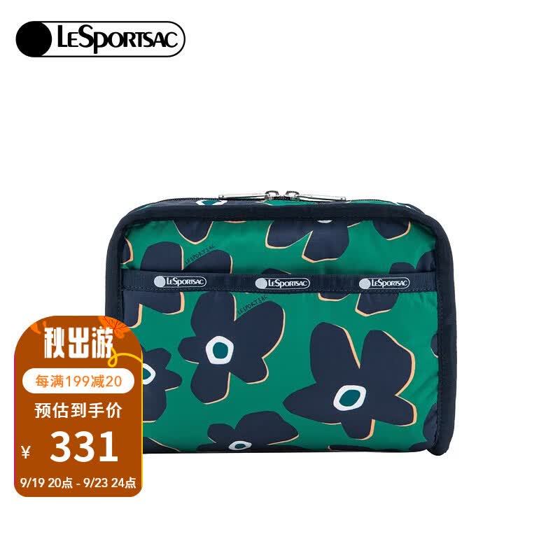 Lesportsac乐播诗包包女包23新款CLASSIC经典隔层手拿收纳手机卡包证件包 绿底花卉使用感如何?