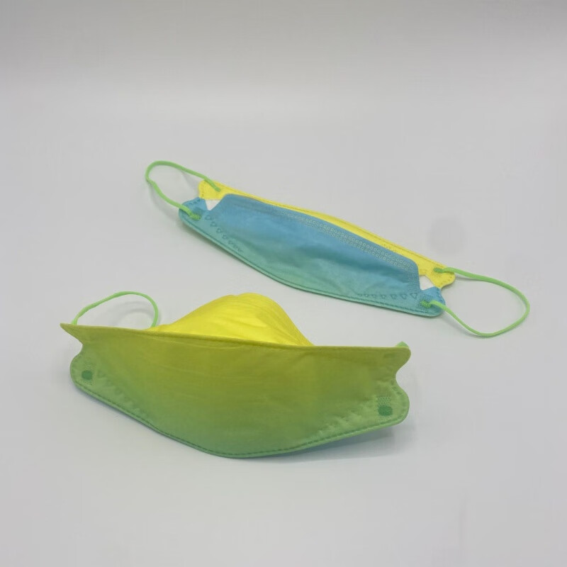 口罩彩色/卡通渐变色一次性口罩成人女高颜值四层防尘透气网红同款