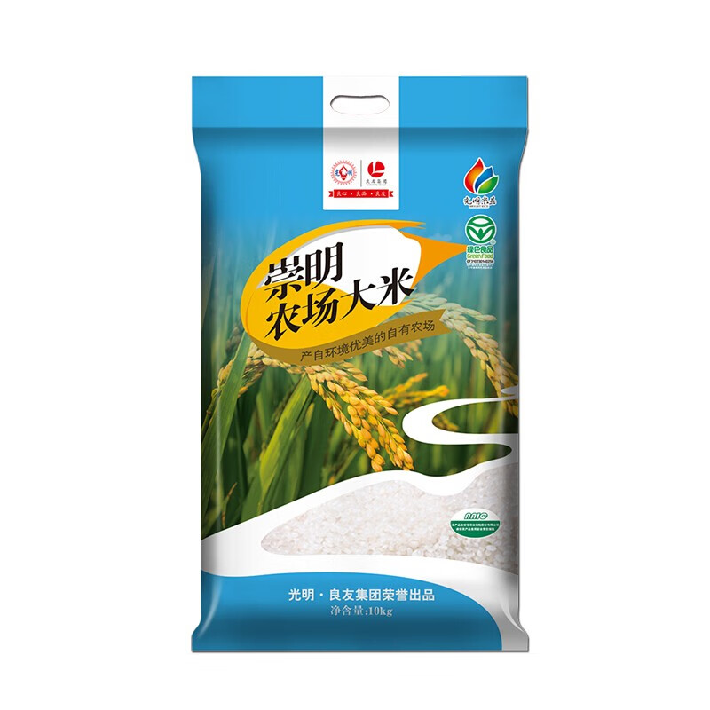 光明 崇明农场大米10kg（20斤）*1袋 米业崇明种植生产上海崇明生态岛原产原粮大米香米