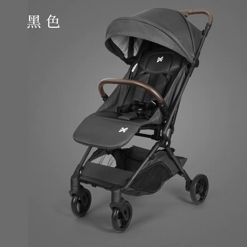 LANXUE婴儿车碳纤维X-3超轻便携新生儿可坐可躺宝宝伞车宝宝手推车避震 黑色