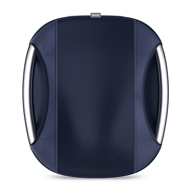 飞利浦（PHILIPS）腰部按摩器 腰背按摩仪 腰肌劳损热敷靠垫靠枕 多功能背部揉捏办公按摩枕头 送男女友伴手礼物 蓝色