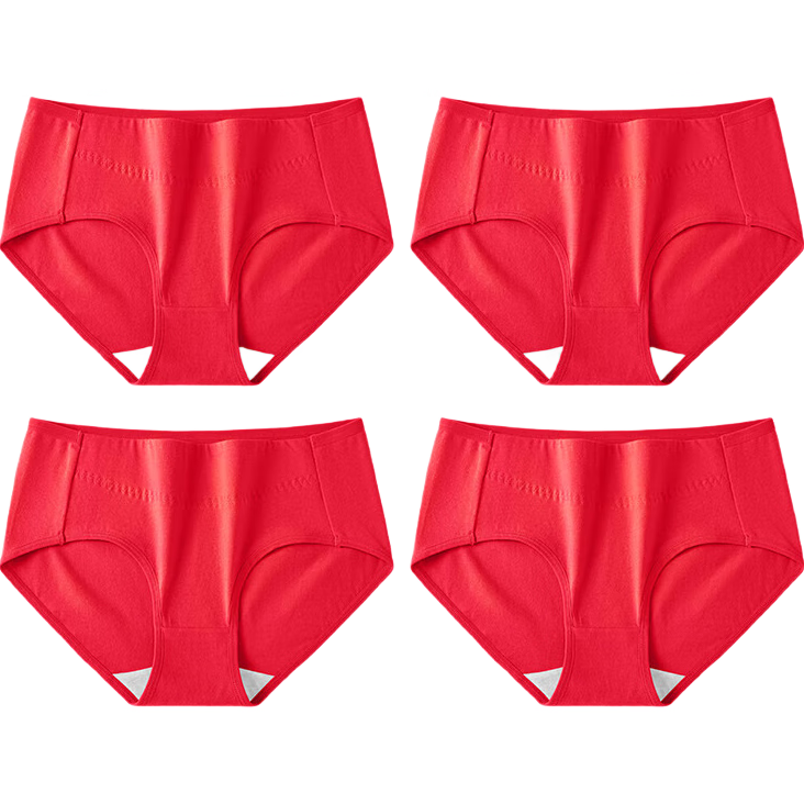 都市丽人内裤女纯棉舒适简约短裤头中腰女士内裤4条ZK0A13