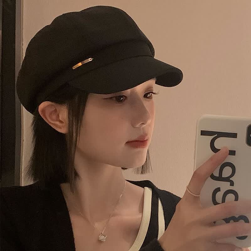 QUEENS JEWELRY黑色贝雷帽女春夏季ins网红百搭帽子日系大头围显脸小八角画家帽 01-黑色 M（56-58cm）怎么看?