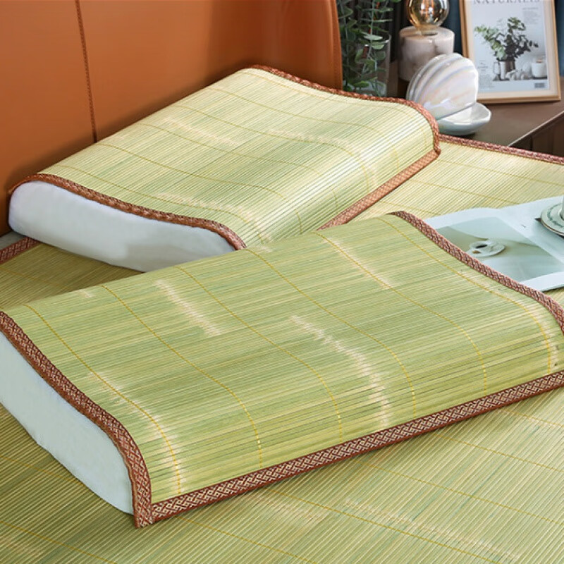 夏季天然头层竹青刮青原色枕套夏天透气防滑枕头片 竹枕片45cm*60cm单个