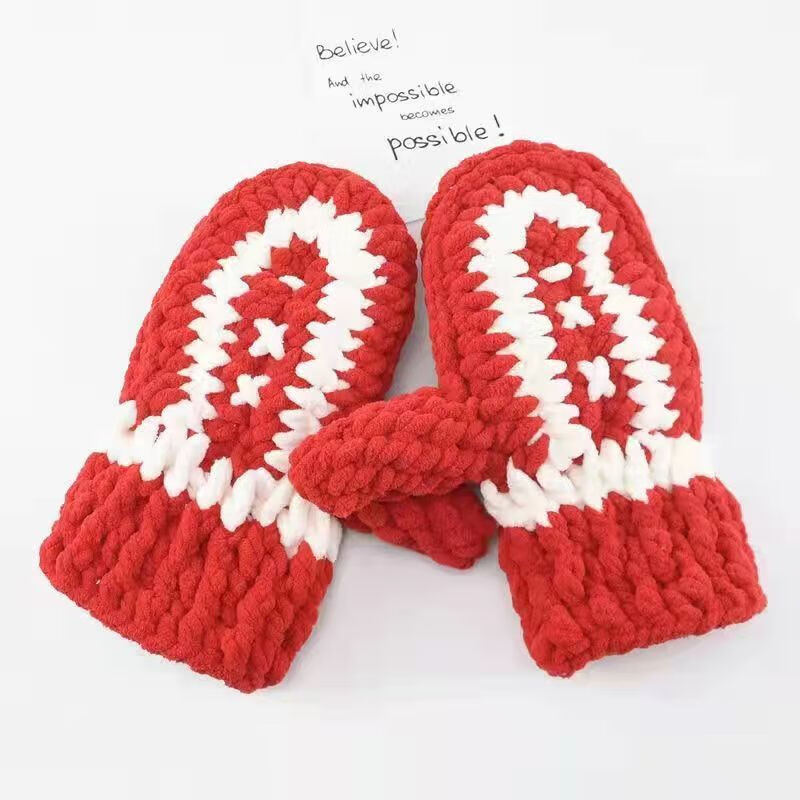 云漫卿送女朋友的手套自己织的手套保暖粗线diy材料编织手套自制情侣