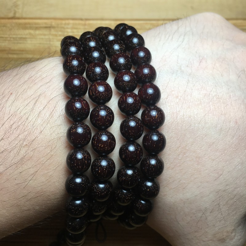 微韵 爆满金星文玩老料小叶紫檀手串8mm108颗男款印度佛珠手链20mm1