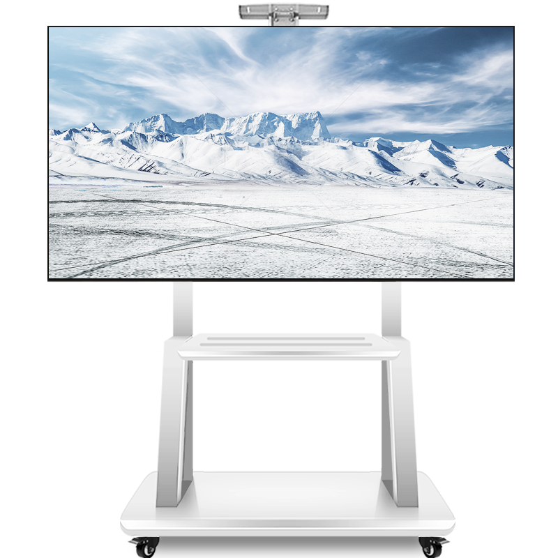 ProPre 移动电视支架(32-75英寸)通用落地电视挂架电视架子 视频会议显示屏移动推车落地电视支架（白色）