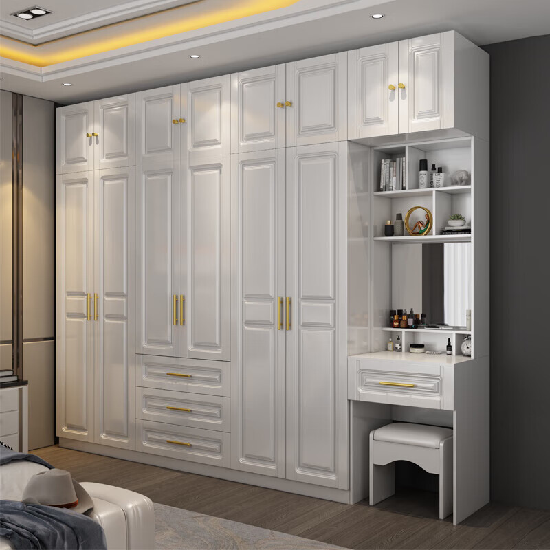 名匠2024新款欧式简欧主卧大衣柜家用卧室轻奢简约现代带梳妆台衣定制