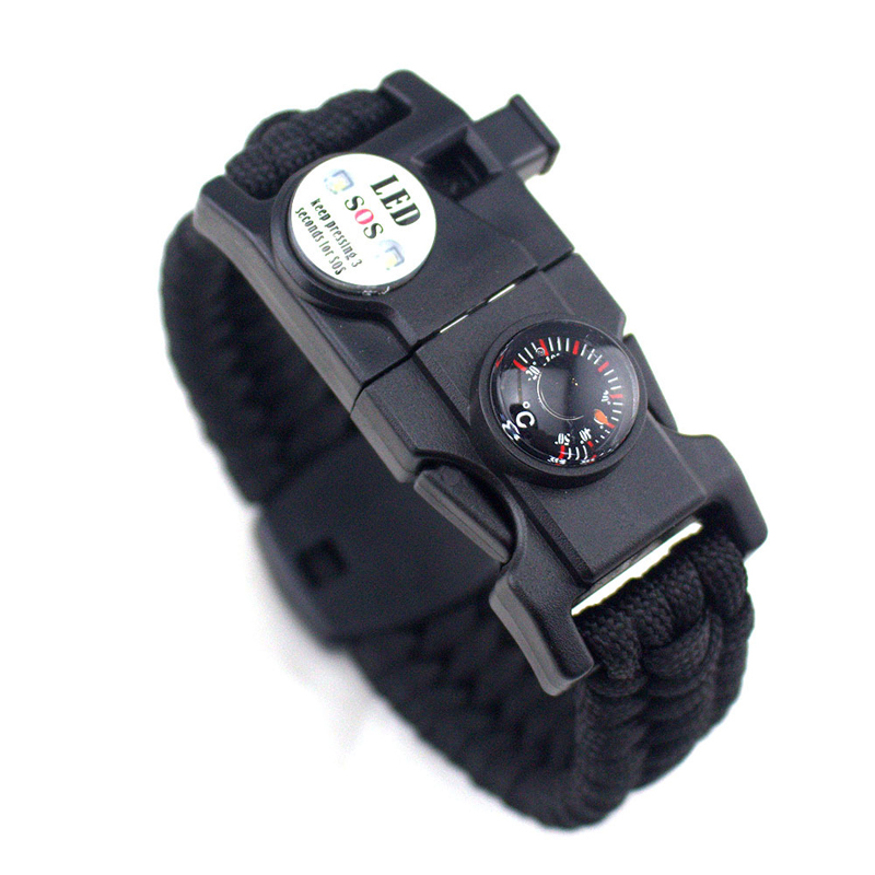 smvp求生手环野外手链户外多功能装备野外生存手环指南针打火石救援