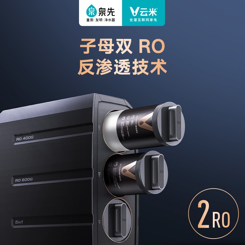 云米（VIOMI）泉先净水器Super系列家用厨下直饮机双RO反渗透净水机纯水机大通量可直饮净水器super pro1200G